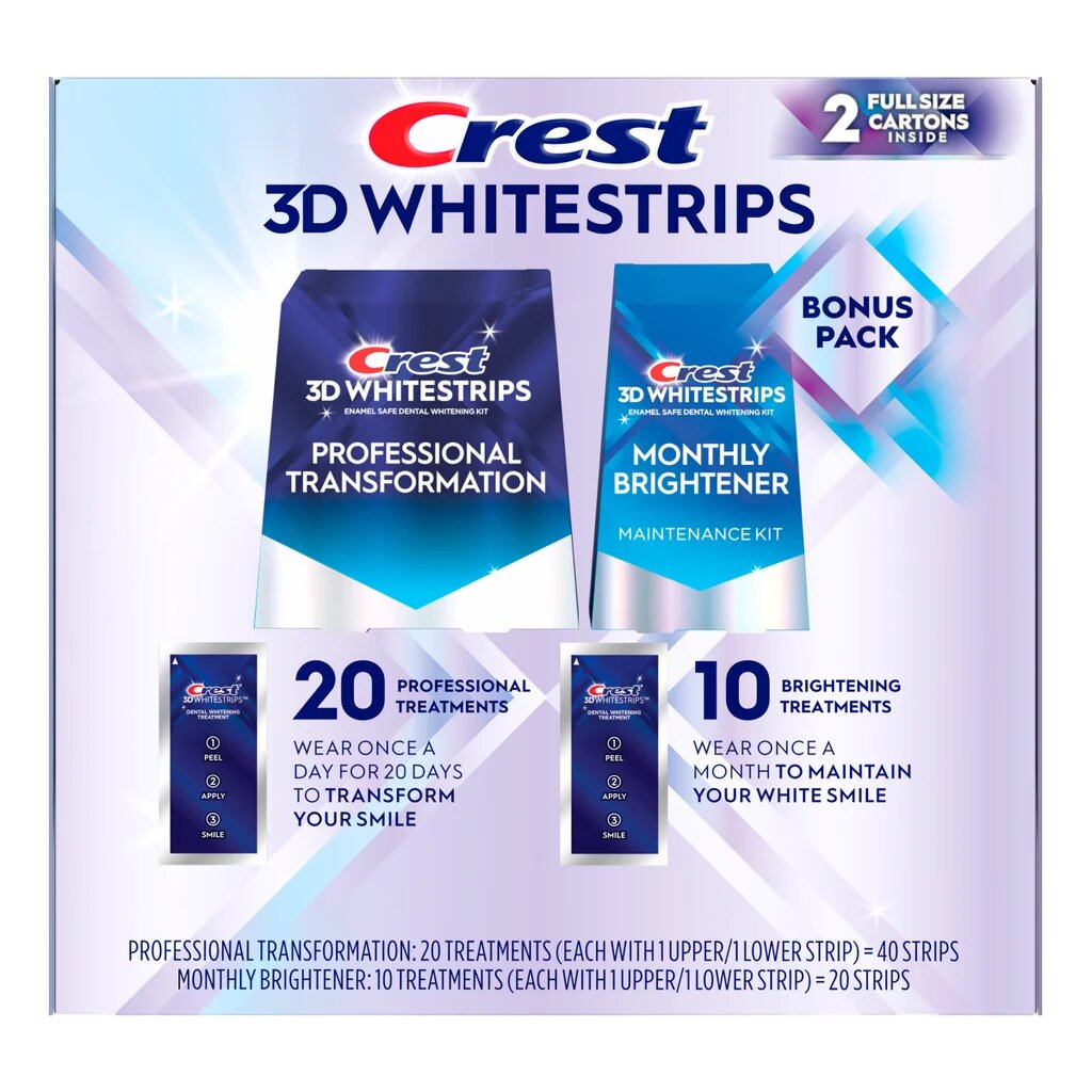 Crest 3D Whitestrips 20 + 10 | Tannbleking hjemme